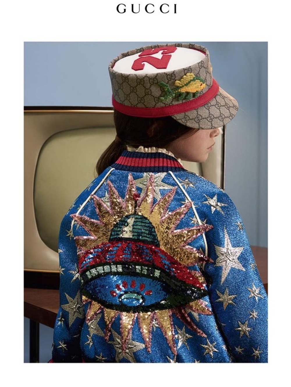 Gucci Kids Metallic Lurex Star Bomber Jacket